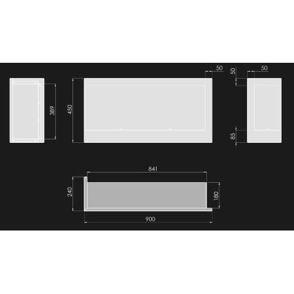 InFire - Lareira de canto BIO 45x90 cm 3kW preto