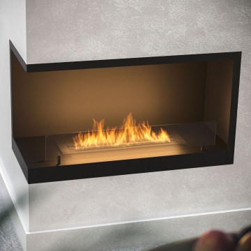 InFire - Lareira de canto BIO 80x45 cm 3kW preto