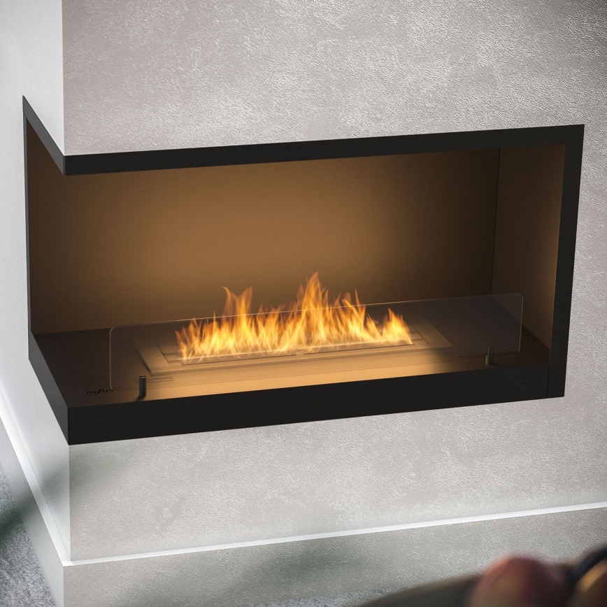 InFire - Lareira de canto BIO 80x45 cm 3kW preto