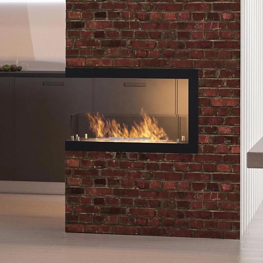 InFire - Lareira de canto BIO 80x50 cm 3kW bifacial
