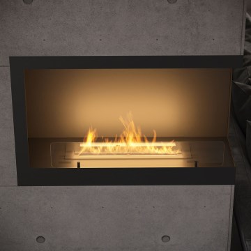 InFire - Lareira de canto BIO 84x54 cm 3kW preto
