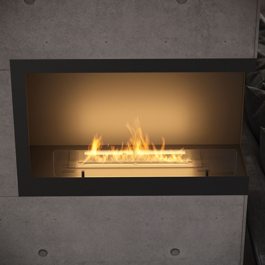 InFire - Lareira de canto BIO 84x54 cm 3kW preto