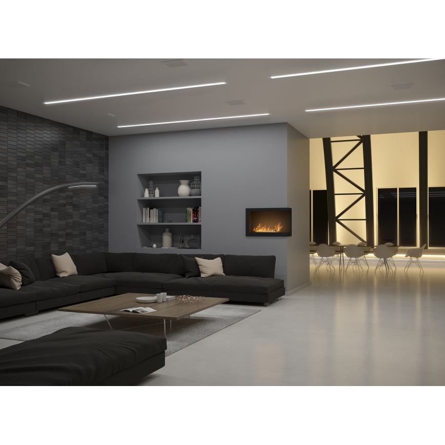 InFire - Lareira de canto BIO 84x54 cm 3kW preto