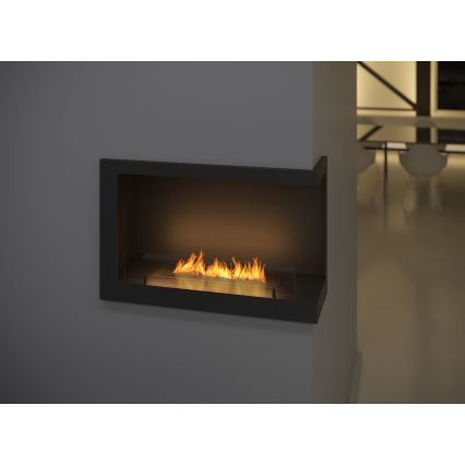 InFire - Lareira de canto BIO 84x54 cm 3kW preto