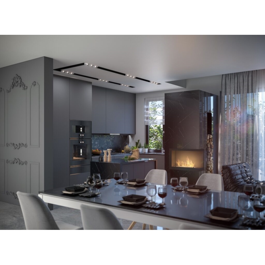 InFire - Lareira de canto BIO 84x54 cm 3kW preto