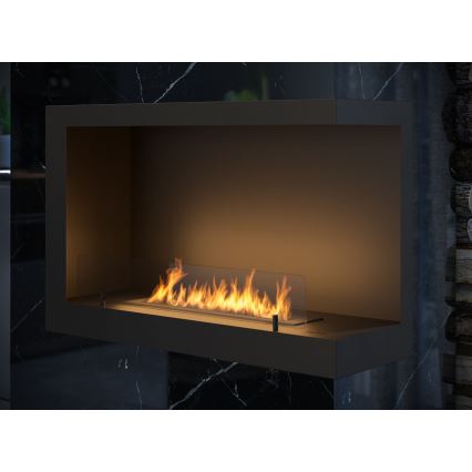 InFire - Lareira de canto BIO 84x54 cm 3kW preto