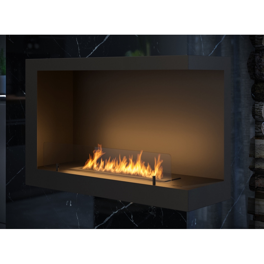 InFire - Lareira de canto BIO 84x54 cm 3kW preto