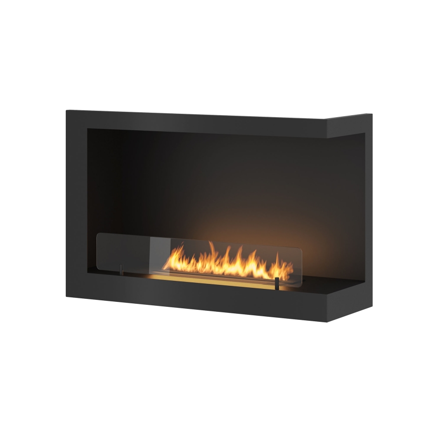 InFire - Lareira de canto BIO 84x54 cm 3kW preto