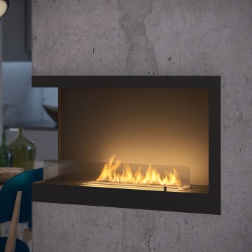InFire - Lareira de canto BIO 84x54 cm 3kW preto