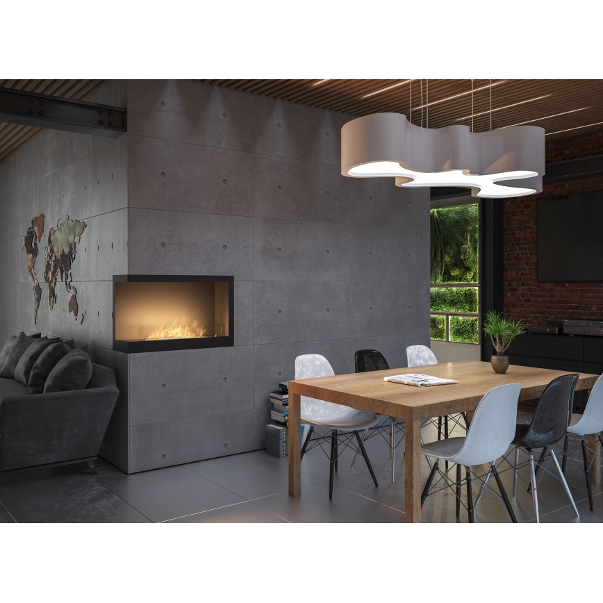 InFire - Lareira de canto BIO 84x54 cm 3kW preto