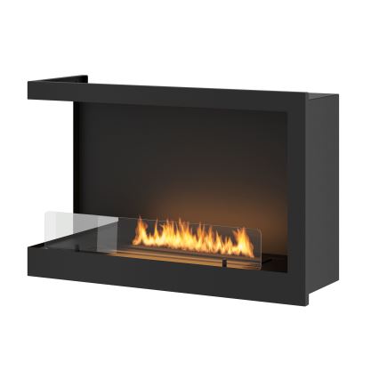 InFire - Lareira de canto BIO 84x54 cm 3kW preto