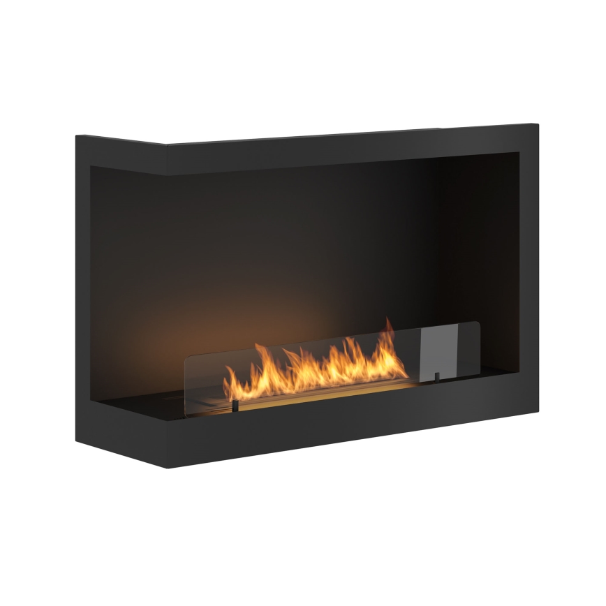 InFire - Lareira de canto BIO 84x54 cm 3kW preto