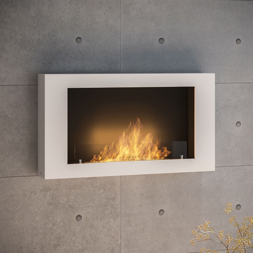 InFire - Lareira de parede BIO 100x56 cm 3kW branco