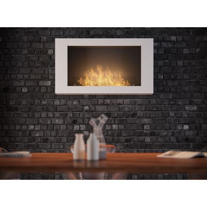 InFire - Lareira de parede BIO 100x56 cm 3kW branco