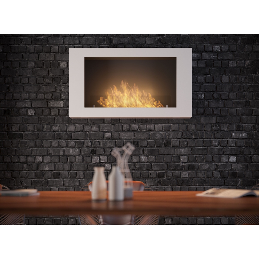InFire - Lareira de parede BIO 100x56 cm 3kW branco