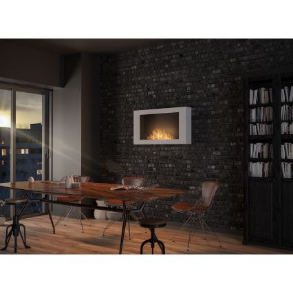 InFire - Lareira de parede BIO 100x56 cm 3kW branco