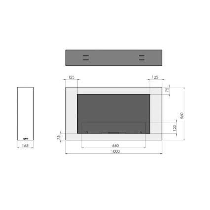 InFire - Lareira de parede BIO 100x56 cm 3kW branco