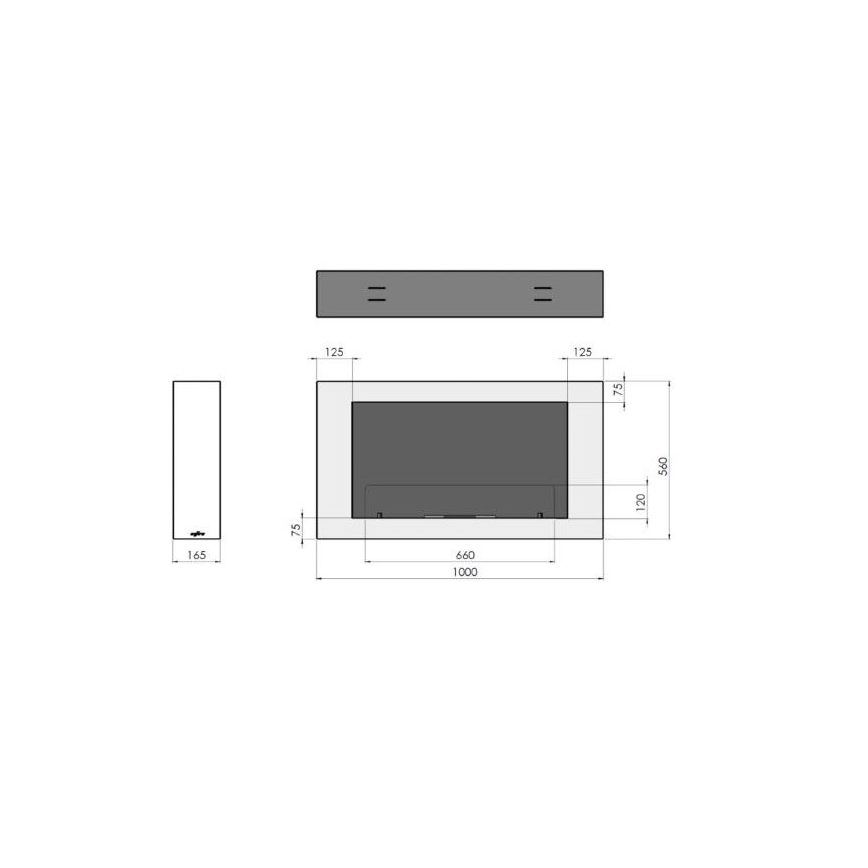 InFire - Lareira de parede BIO 100x56 cm 3kW branco