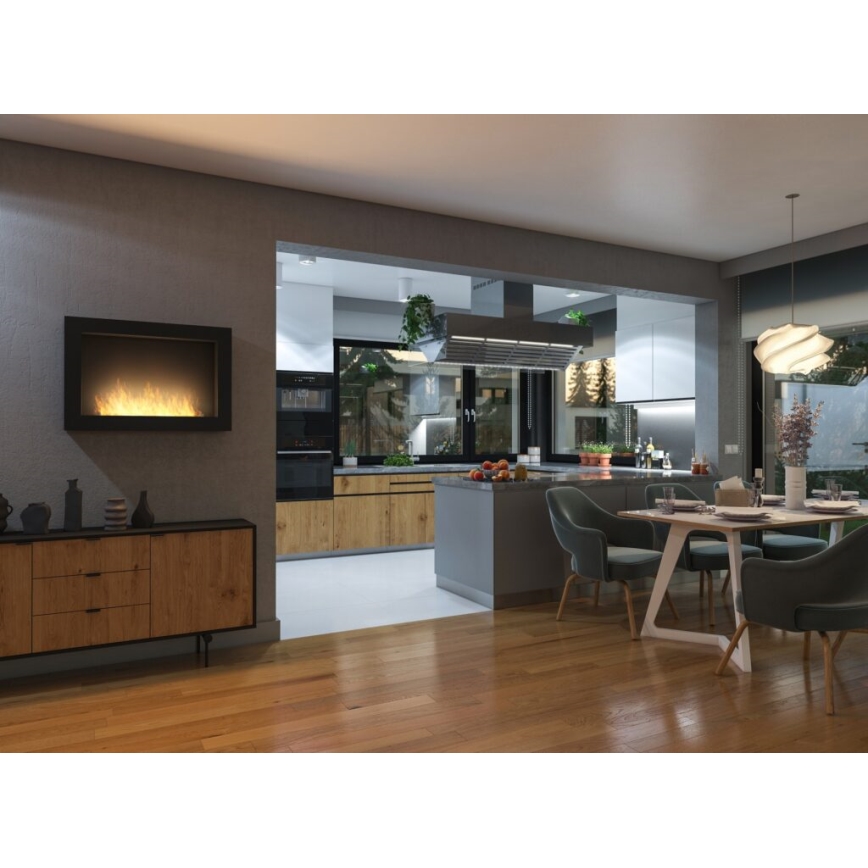 InFire - Lareira de parede BIO 100x56 cm 3kW preto
