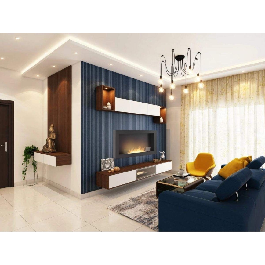 InFire - Lareira de parede BIO 100x56 cm 3kW preto