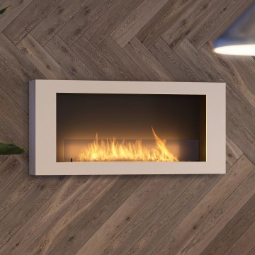 InFire - Lareira de parede BIO 120x56 cm 3kW branco