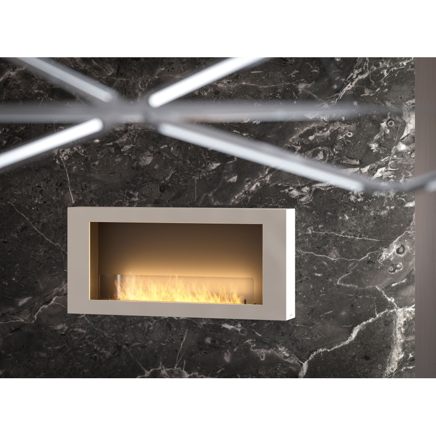 InFire - Lareira de parede BIO 120x56 cm 3kW branco