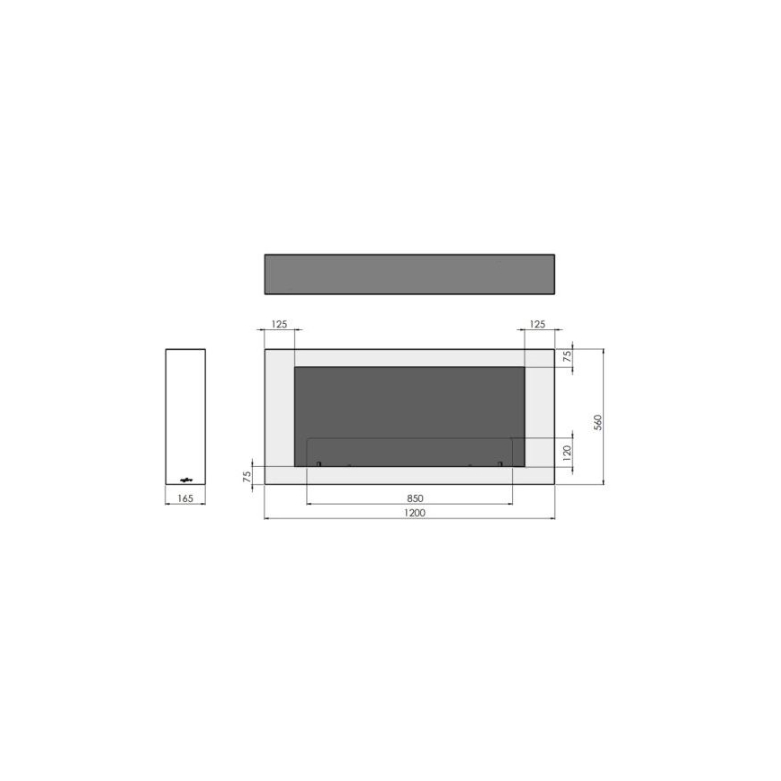 InFire - Lareira de parede BIO 120x56 cm 3kW branco