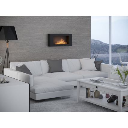 InFire - Lareira de parede BIO 44x91 cm 3kW preto