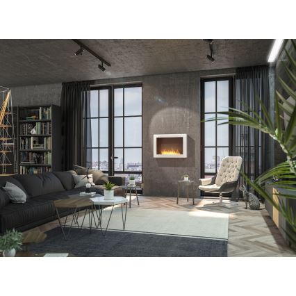 InFire - Lareira de parede BIO 80x56 cm 3kW branco