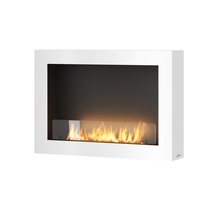 InFire - Lareira de parede BIO 80x56 cm 3kW branco