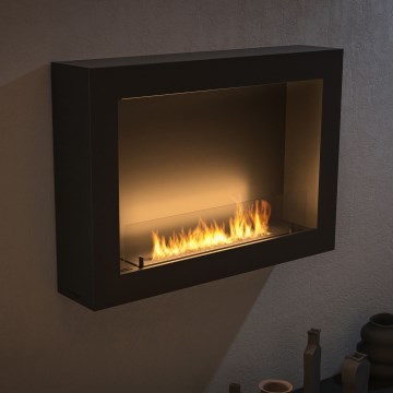 InFire - Lareira de parede BIO 80x56 cm 3kW preto