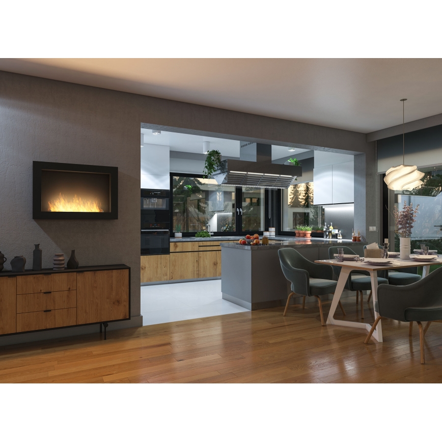 InFire - Lareira de parede BIO 80x56 cm 3kW preto