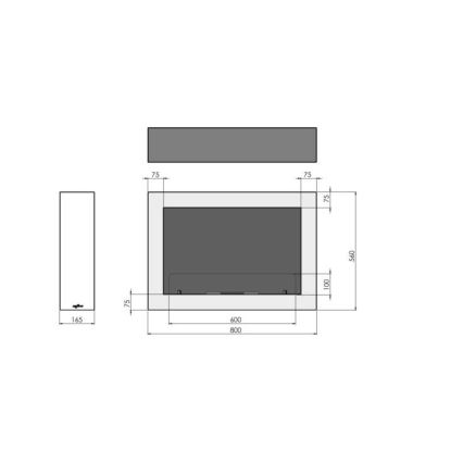 InFire - Lareira de parede BIO 80x56 cm 3kW preto