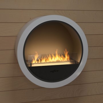 InFire - Lareira de parede BIO d. 70 cm 3kW branco