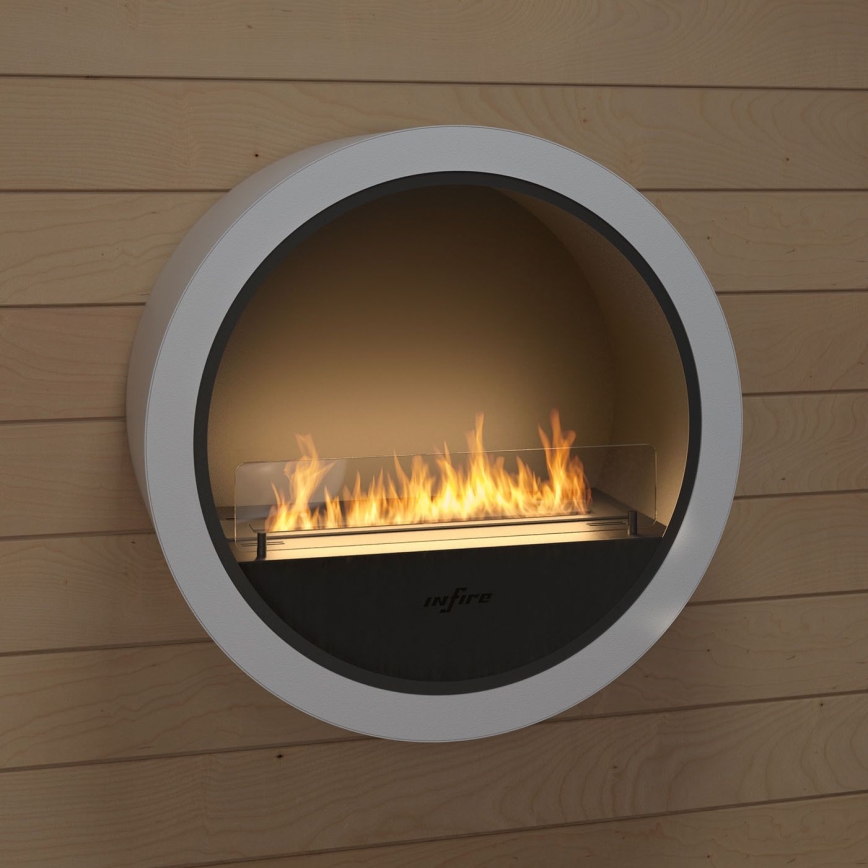 InFire - Lareira de parede BIO d. 70 cm 3kW branco
