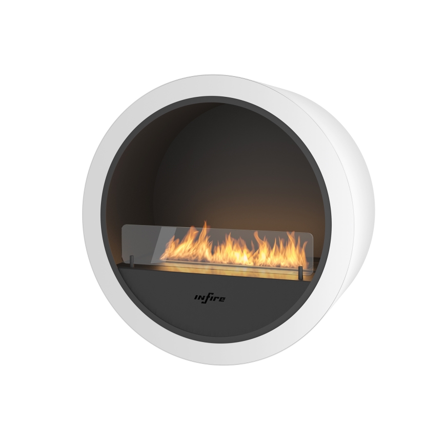 InFire - Lareira de parede BIO d. 70 cm 3kW branco