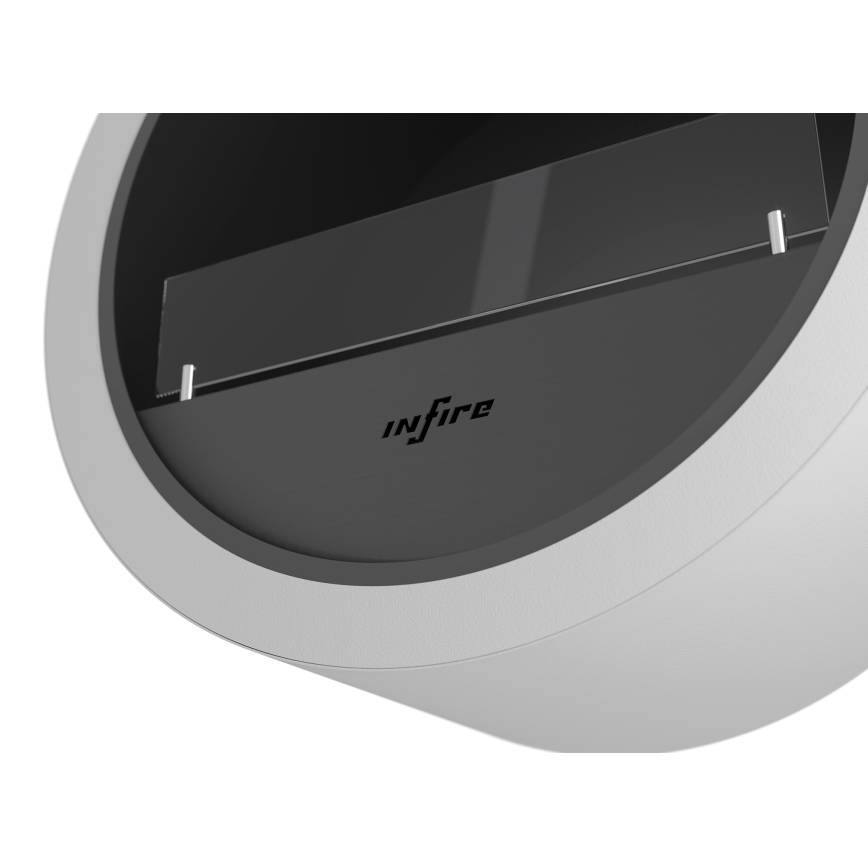 InFire - Lareira de parede BIO d. 70 cm 3kW branco