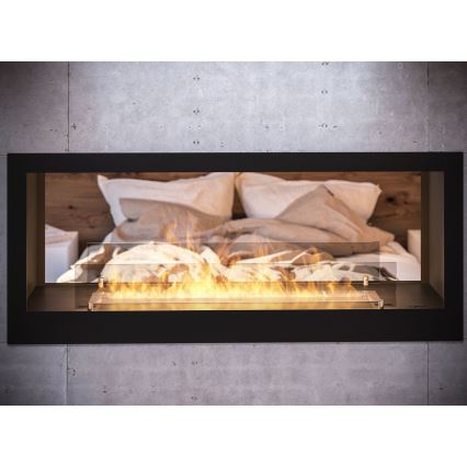 InFire - Lareira embutida BIO 120x50 cm 3kW bifacial