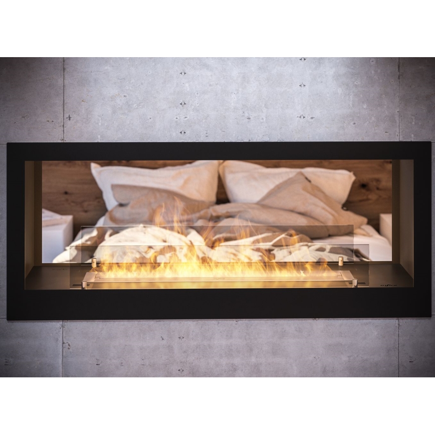 InFire - Lareira embutida BIO 120x50 cm 3kW bifacial