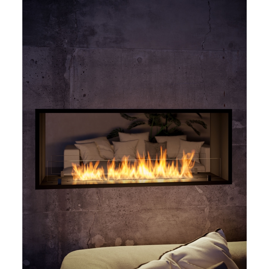 InFire - Lareira embutida BIO 48,5x123,5 cm 6kW preto