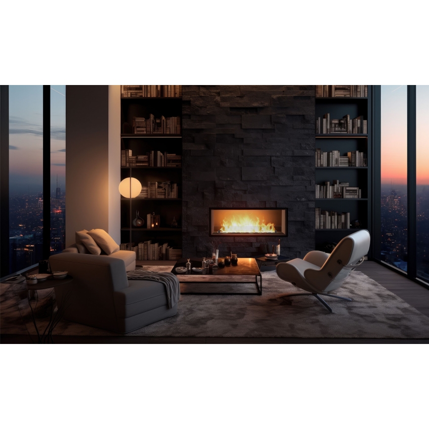 InFire - Lareira embutida BIO 49,4x104,4 cm 6kW preto