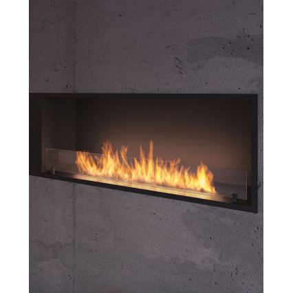 InFire - Lareira embutida BIO 49,4x124,4 cm 6kW preto