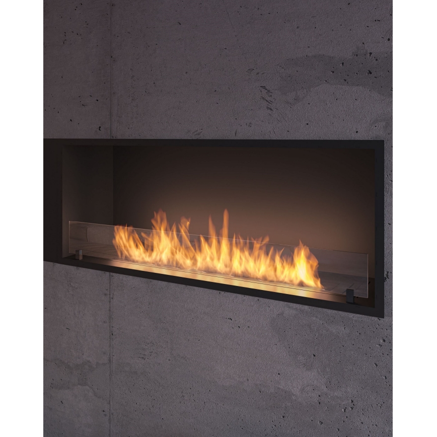 InFire - Lareira embutida BIO 49,4x124,4 cm 6kW preto