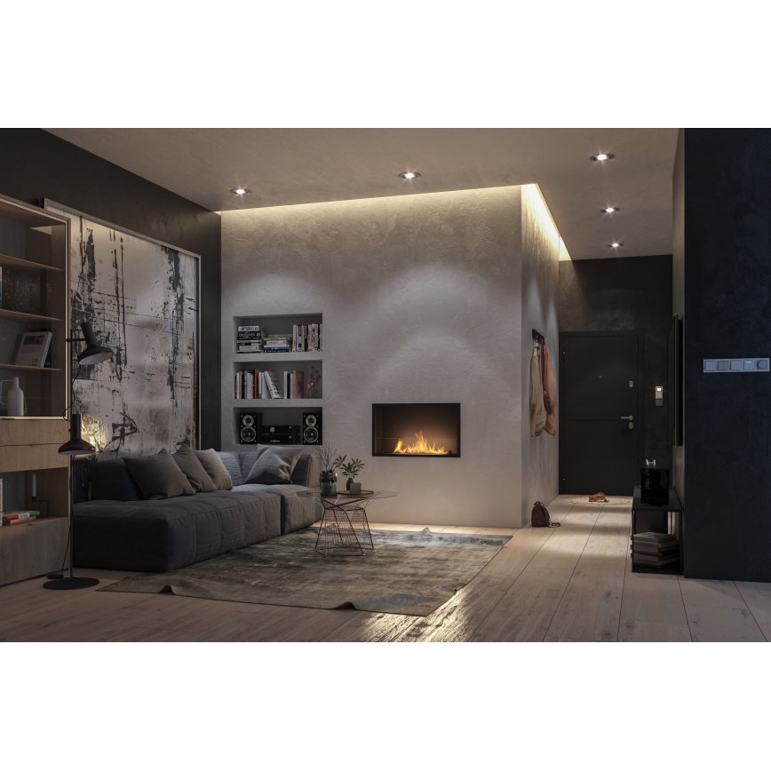 InFire - Lareira embutida BIO 49,4x84,4 cm 3,5kW preto