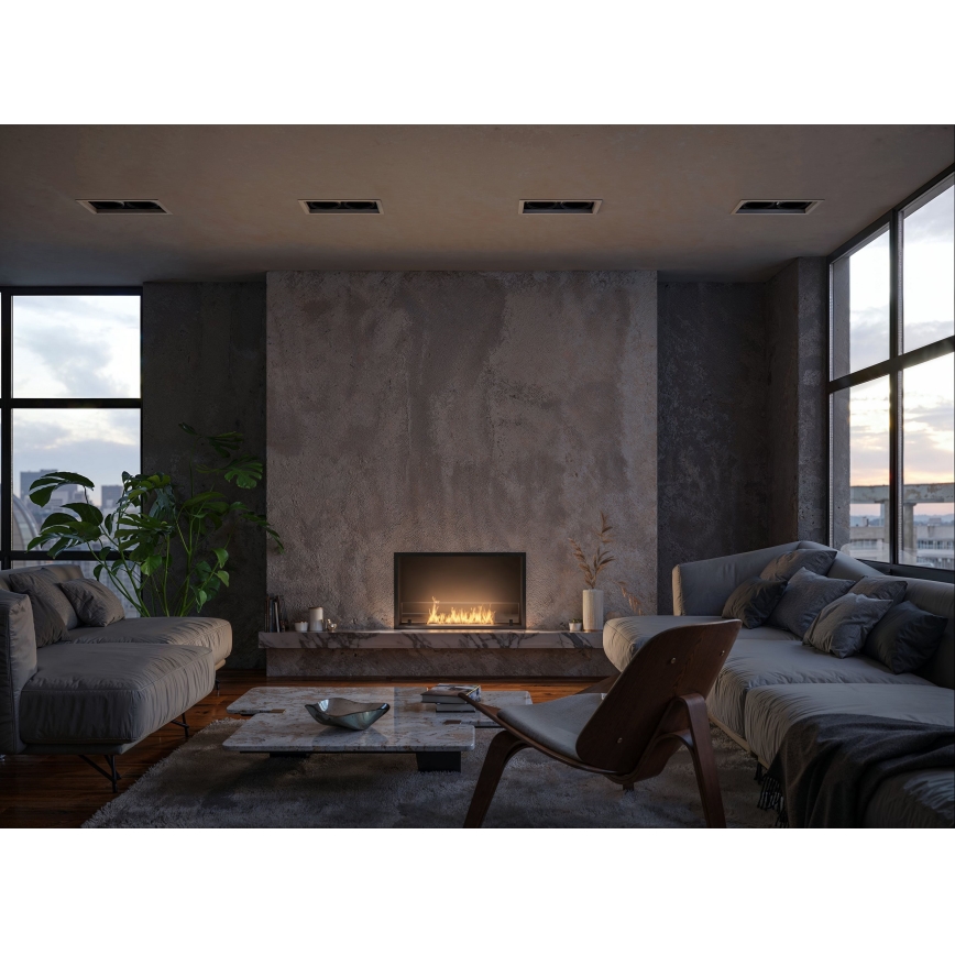 InFire - Lareira embutida BIO 49,4x84,4 cm 3,5kW preto