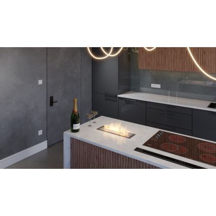 InFire - Lareira embutida BIO 5,5x50 cm 3kW preto