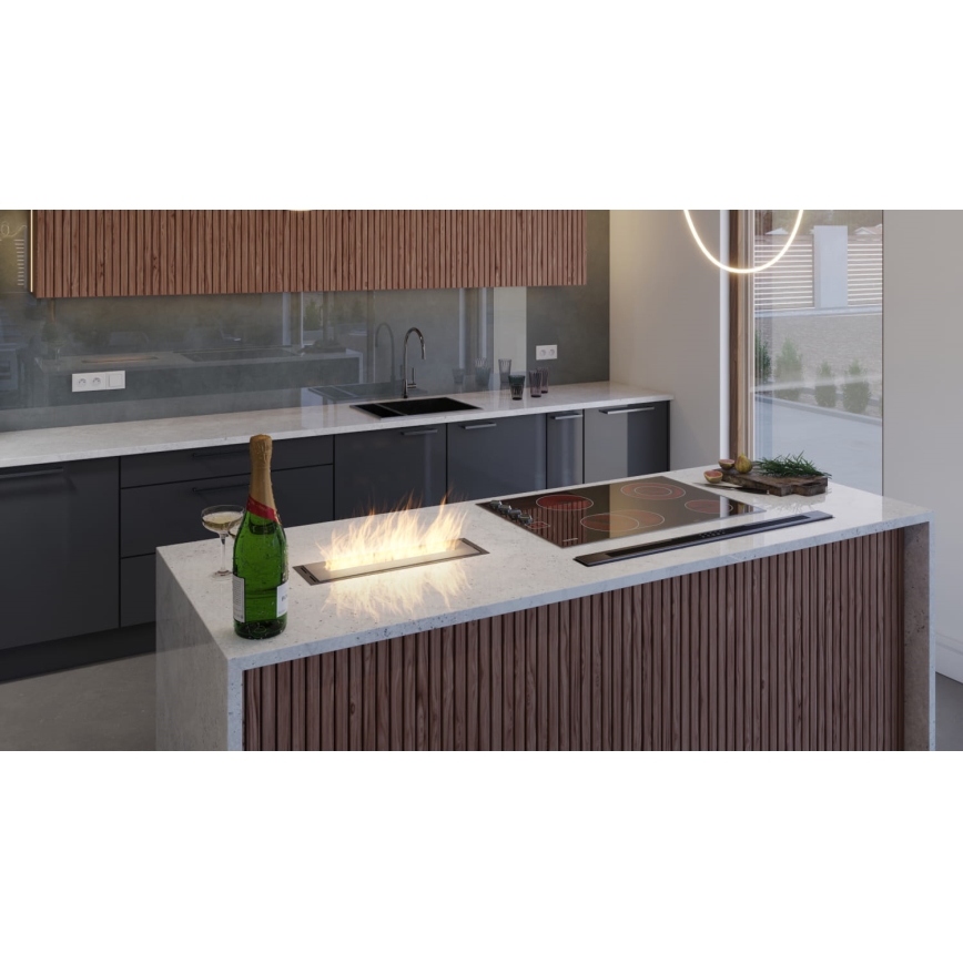 InFire - Lareira embutida BIO 5,5x50 cm 3kW preto
