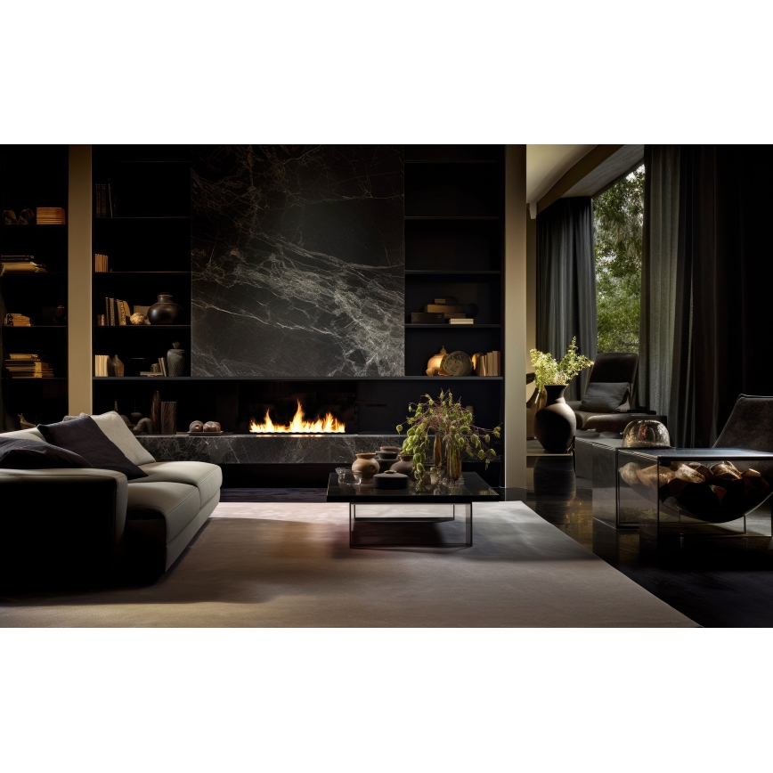 InFire - Lareira embutida BIO 7,5x100 cm 6kW preto