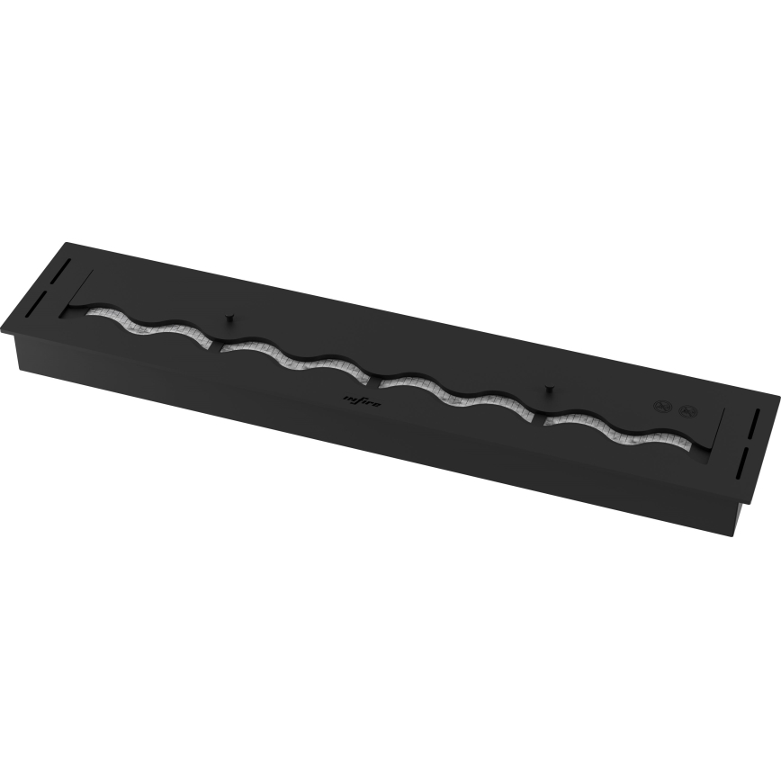 InFire - Lareira embutida BIO 7,5x100 cm 6kW preto