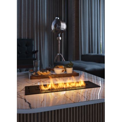 InFire - Lareira embutida BIO 7,5x50 cm 3,5kW preto
